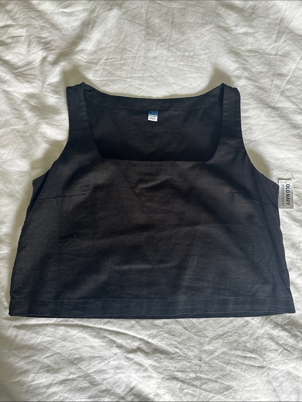 Old Navy Black Square-Neck Cropped Tank